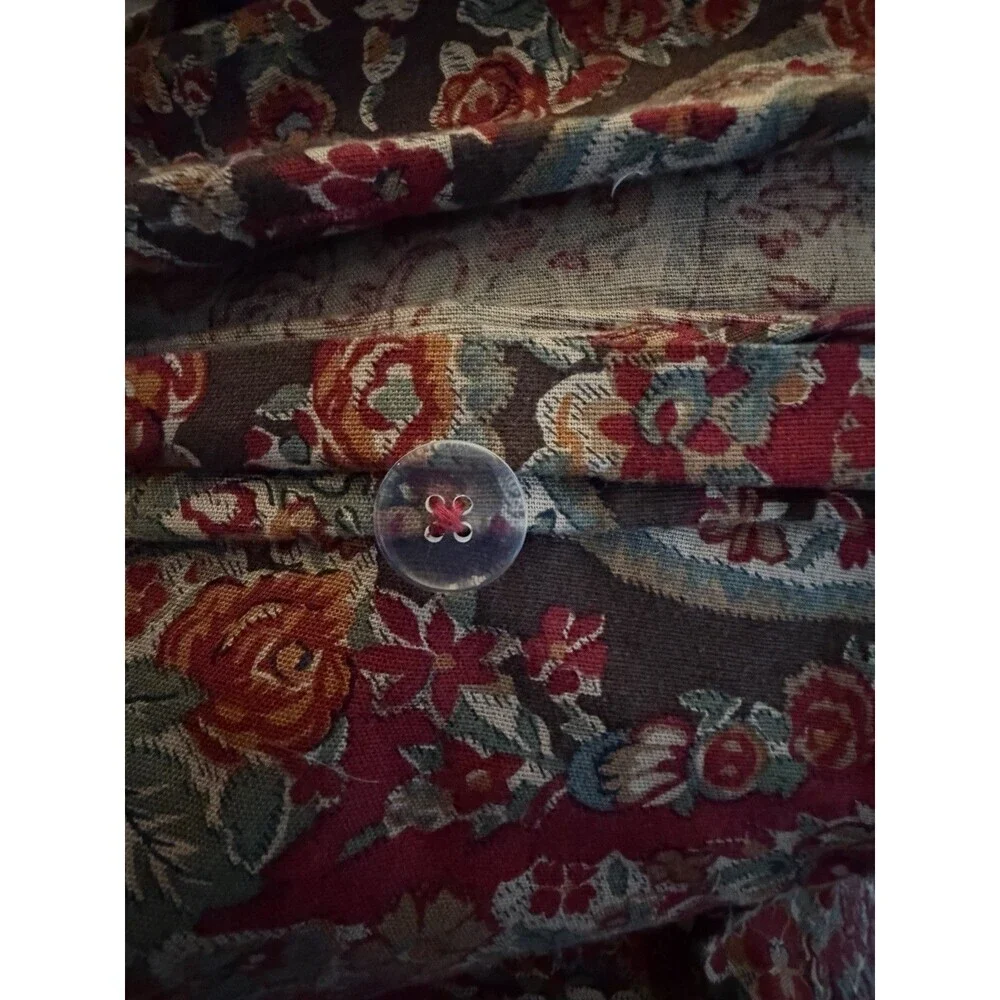 Pottery Barn Duvet Cover Bedding Carrie Paisley Brown Red Linen Full / Queen HTF